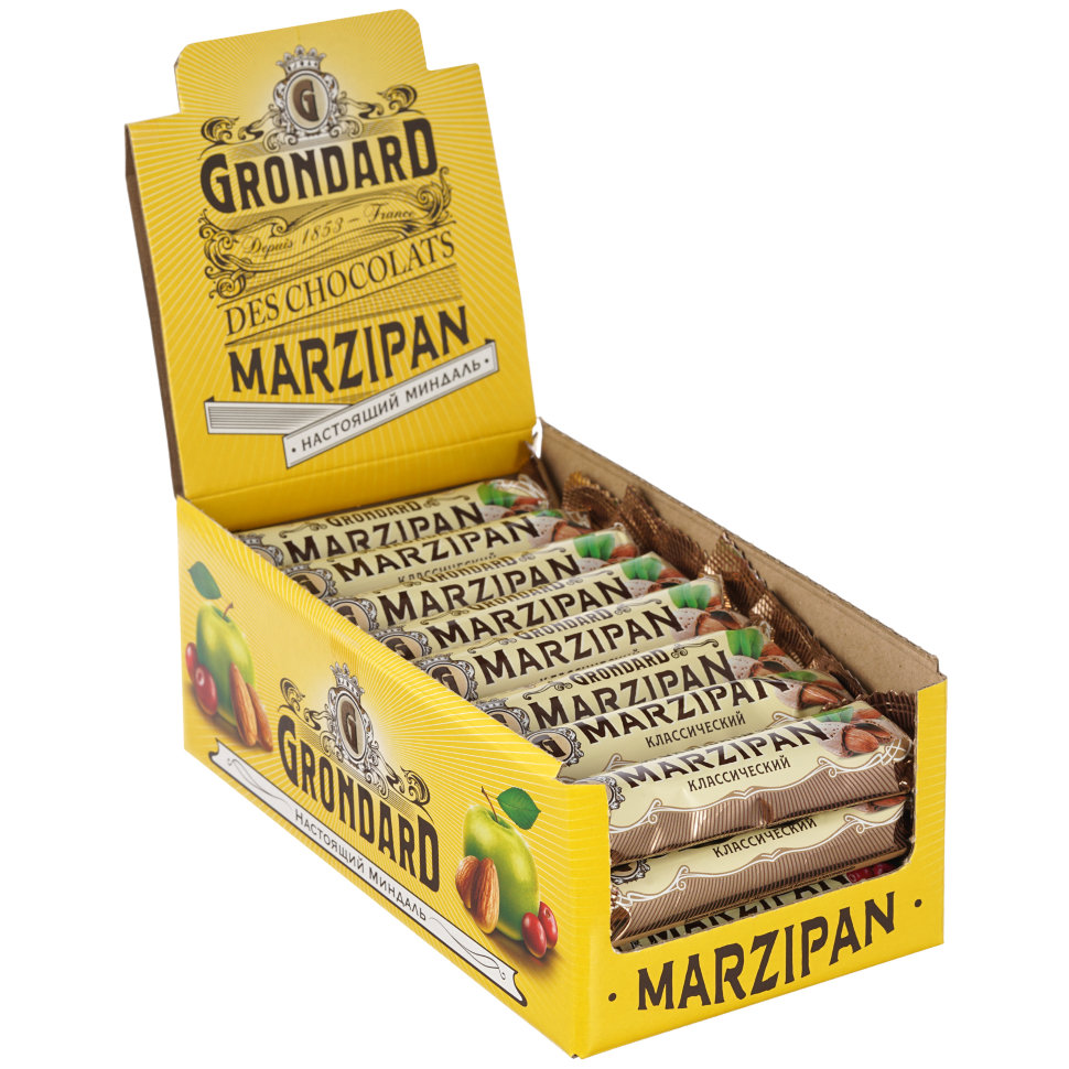  TM Grondard     (9389) Батончики глазированные Марципановые Классика, (24шт по 50г)      в Лыткарине